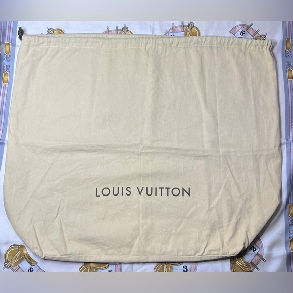 Louis Vuitton Other - LOUIS VUITTON Authentic Cream Cotton Drawstring Dust Bag with Brown Lettering